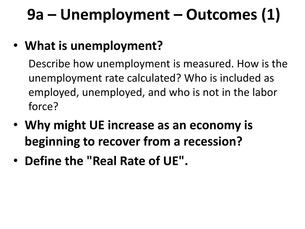 9a unemployment outcomes 1