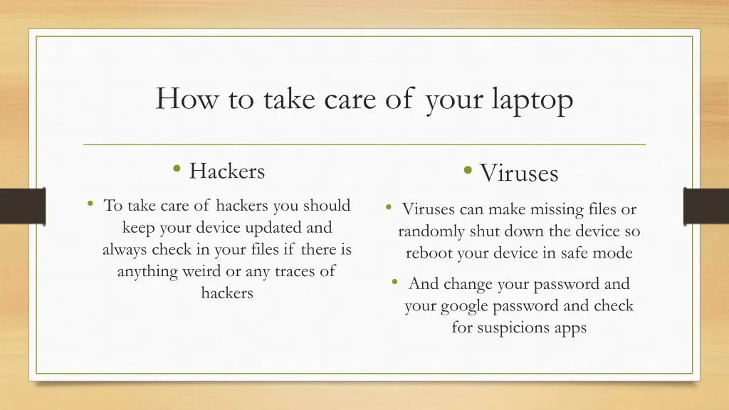how to take care of your laptop