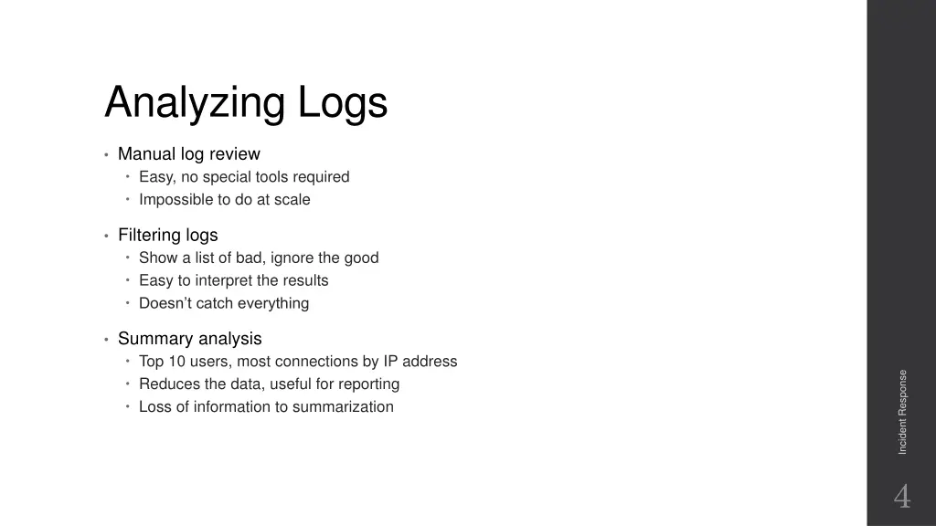 analyzing logs