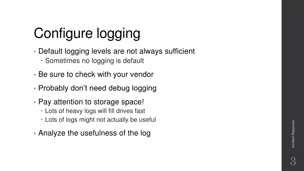 configure logging