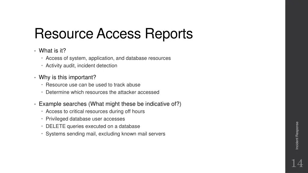 resource access reports