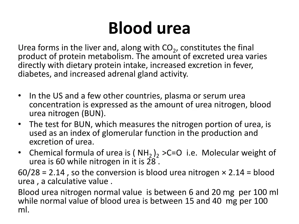 blood urea