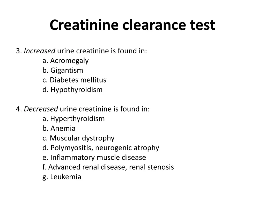 creatinine clearance test 5
