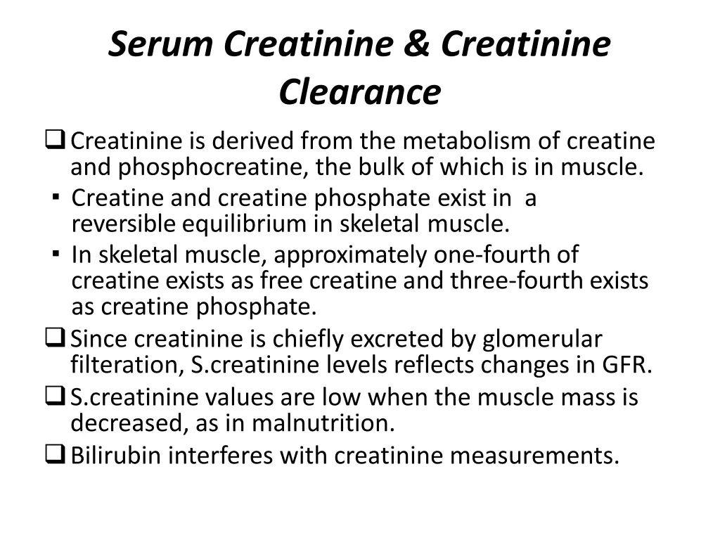 serum creatinine creatinine clearance creatinine