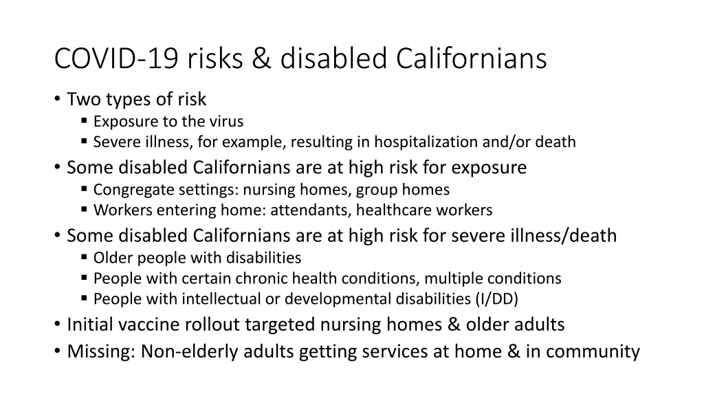 covid 19 risks disabled californians