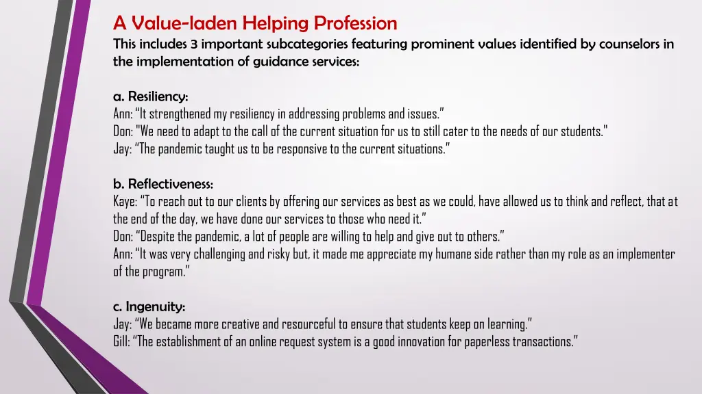 a value laden helping profession this includes