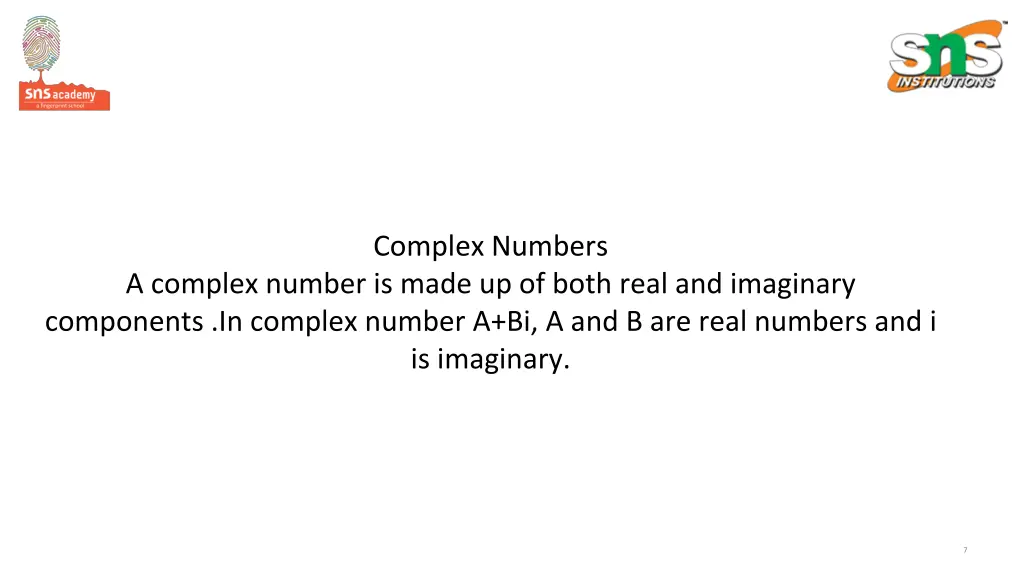 complex numbers