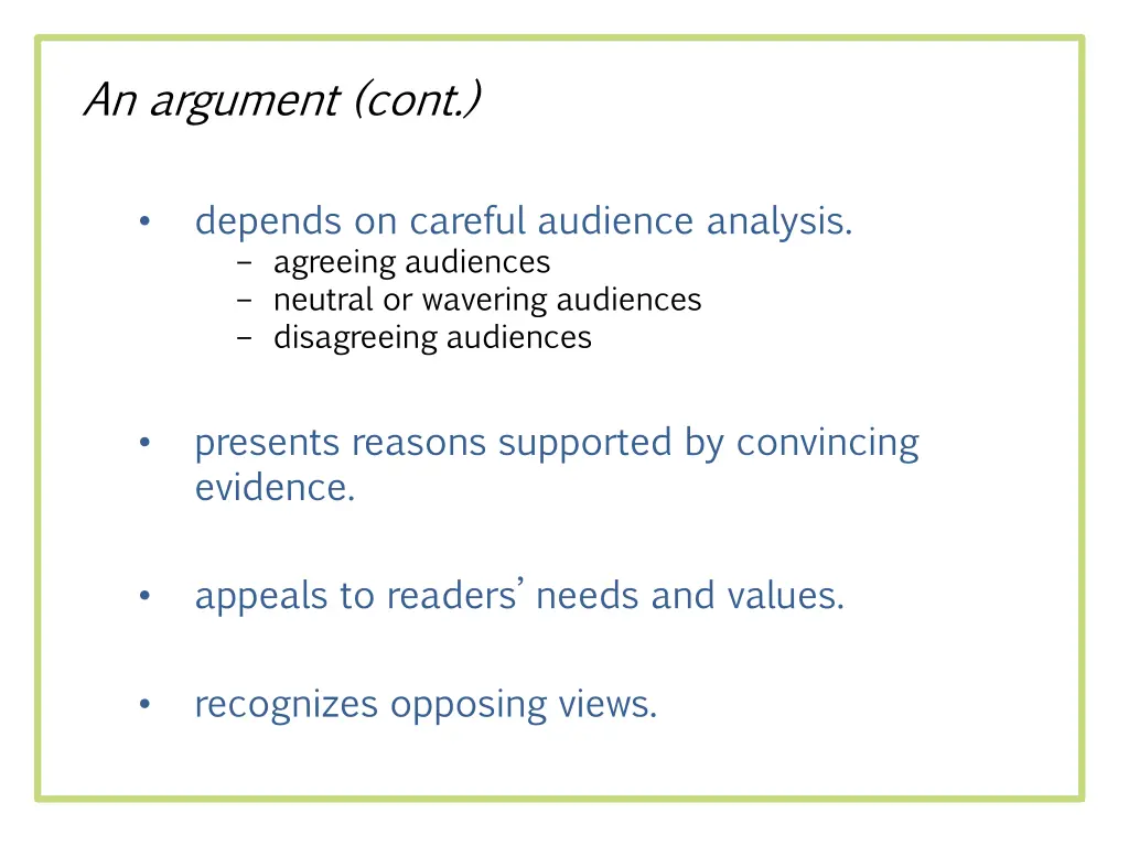 an argument cont