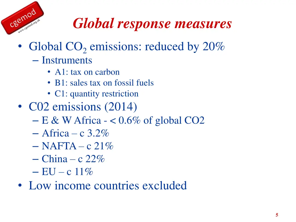 global response measures