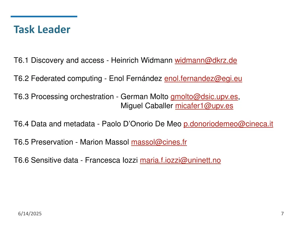 task leader
