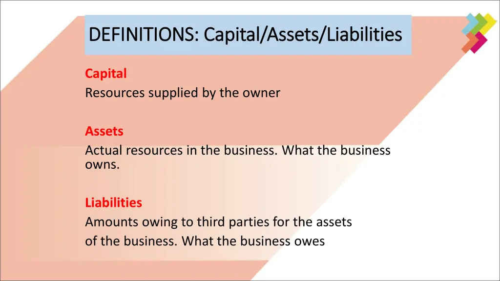definitions capital assets liabilities