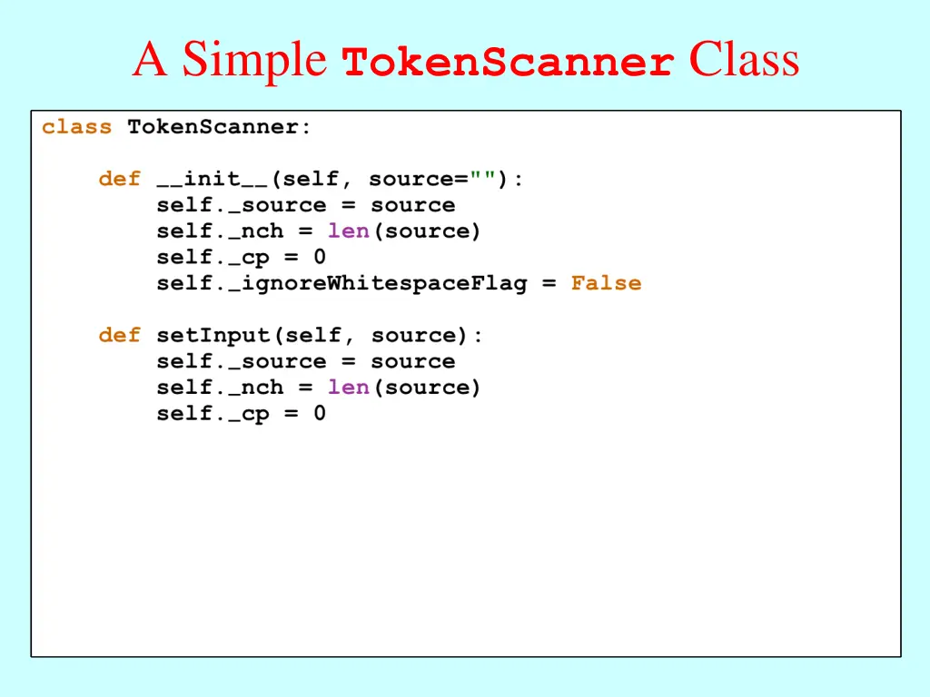 a simple tokenscanner class 1