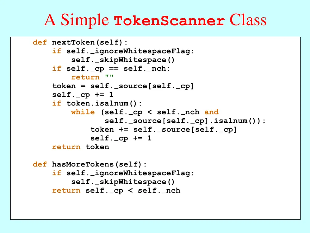 a simple tokenscanner class 2