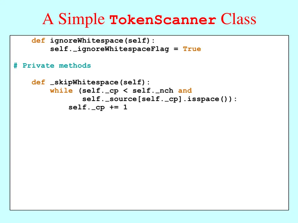 a simple tokenscanner class 3