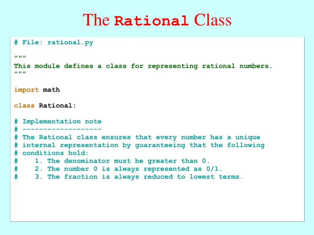 the rational class