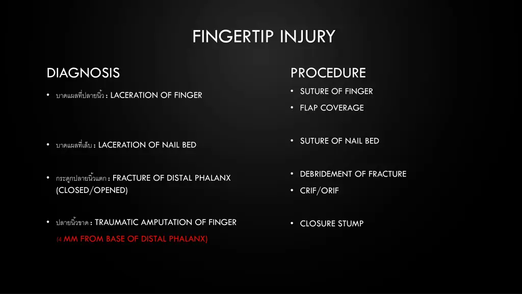 fingertip injury