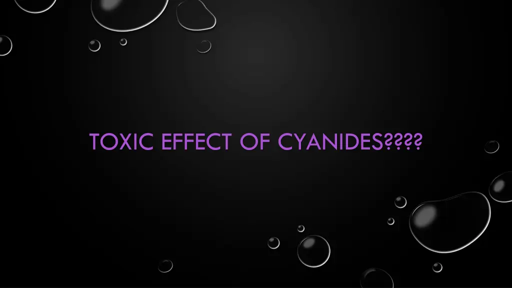 toxic effect of cyanides