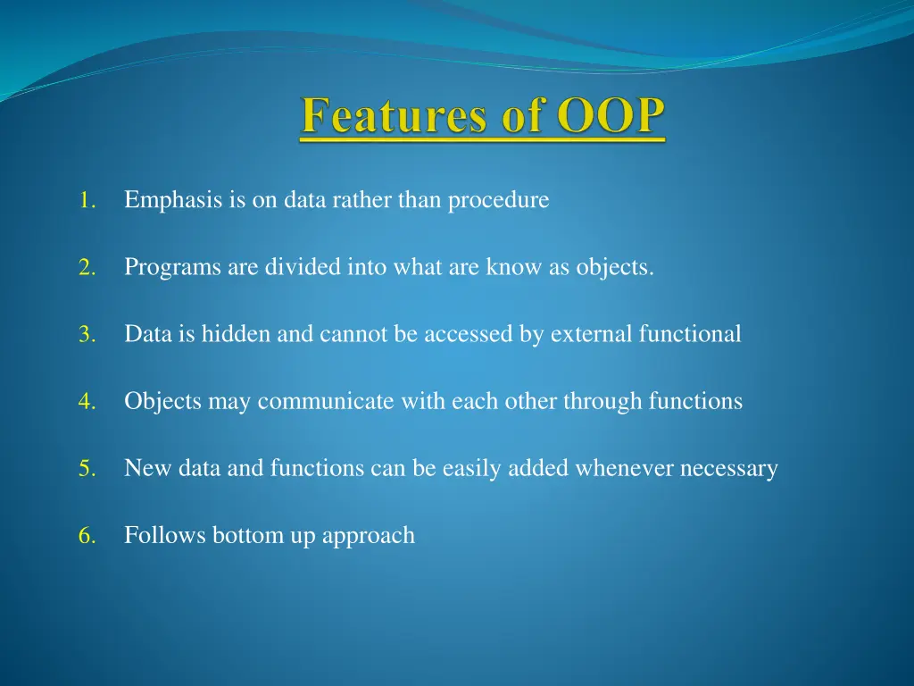 features of oop