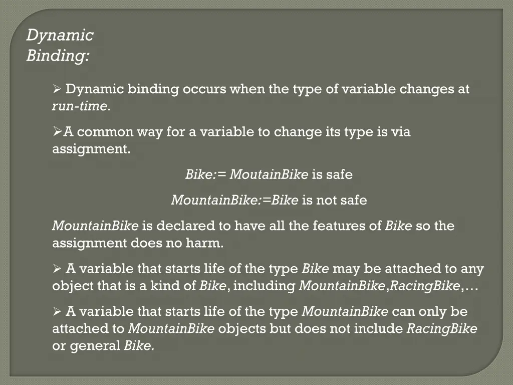 dynamic binding