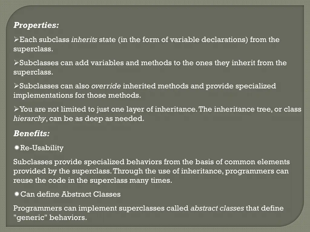 properties