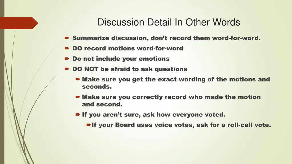 discussion detail in other words
