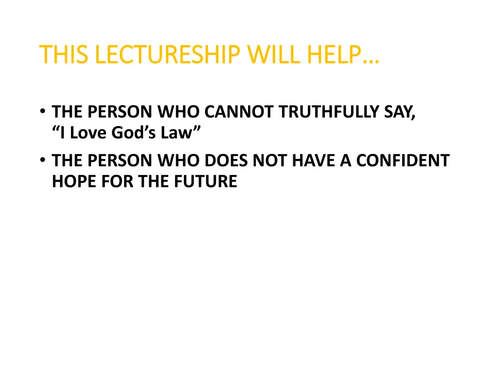this lectureship will help this lectureship will 6
