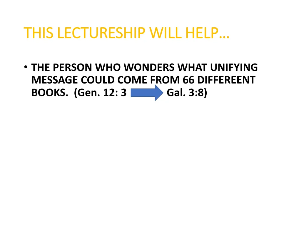 this lectureship will help this lectureship will