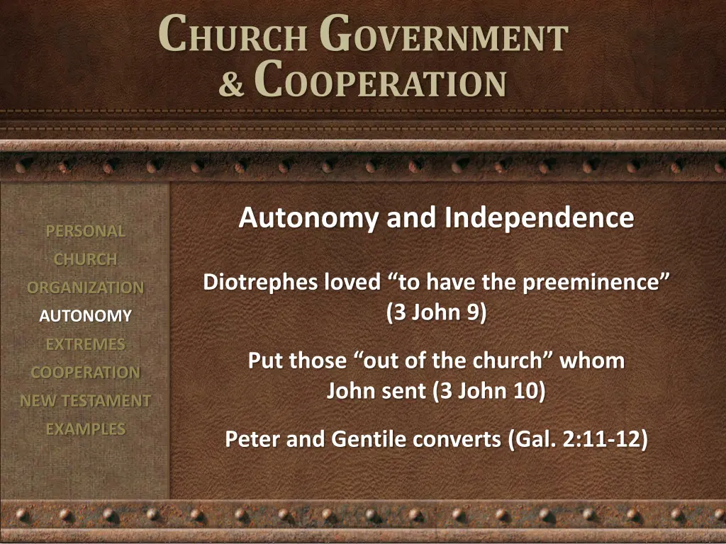 c hurch g overnment c ooperation 1