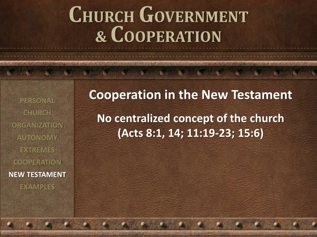 c hurch g overnment c ooperation 14