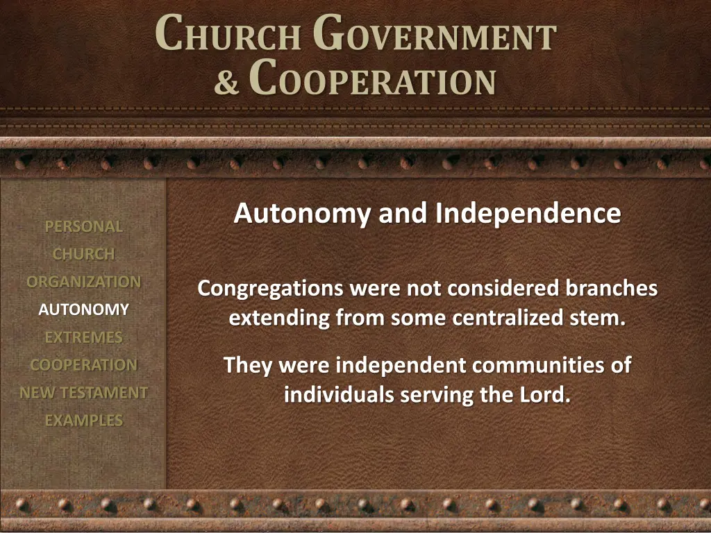 c hurch g overnment c ooperation 2