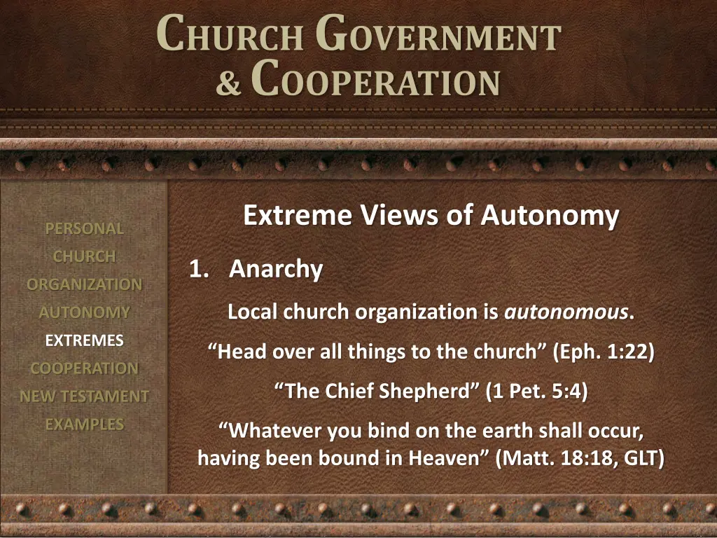c hurch g overnment c ooperation 4