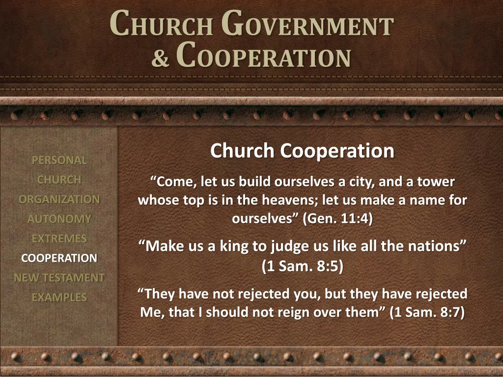 c hurch g overnment c ooperation 7