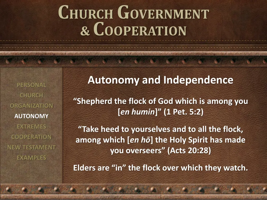 c hurch g overnment c ooperation