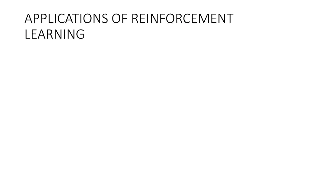 applications of reinforcement learning