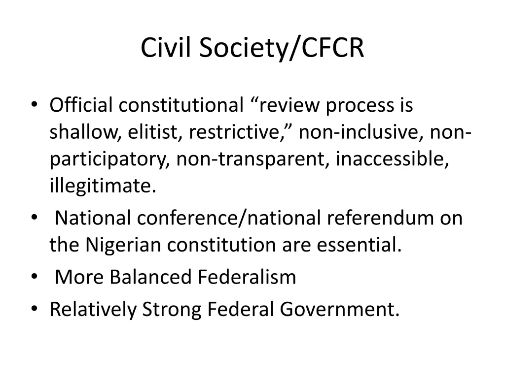 civil society cfcr