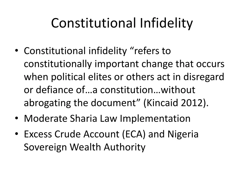 constitutional infidelity