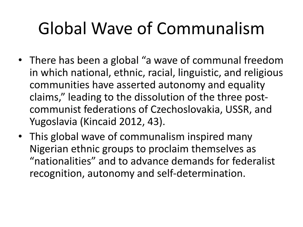 global wave of communalism