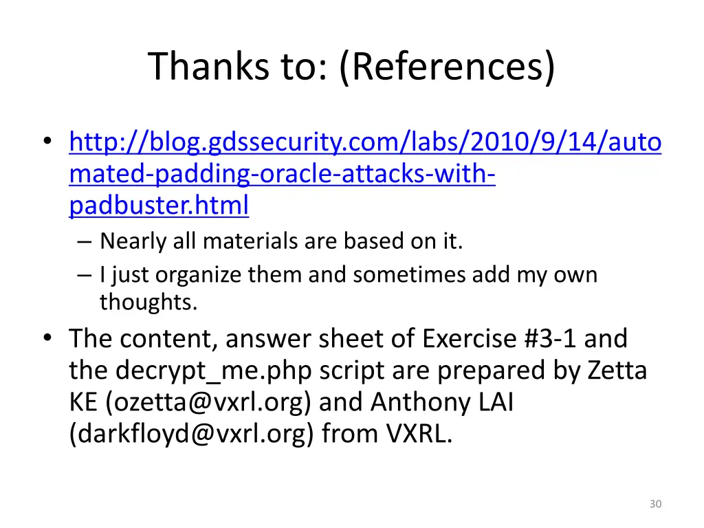 thanks to references