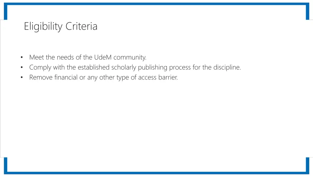 eligibility criteria