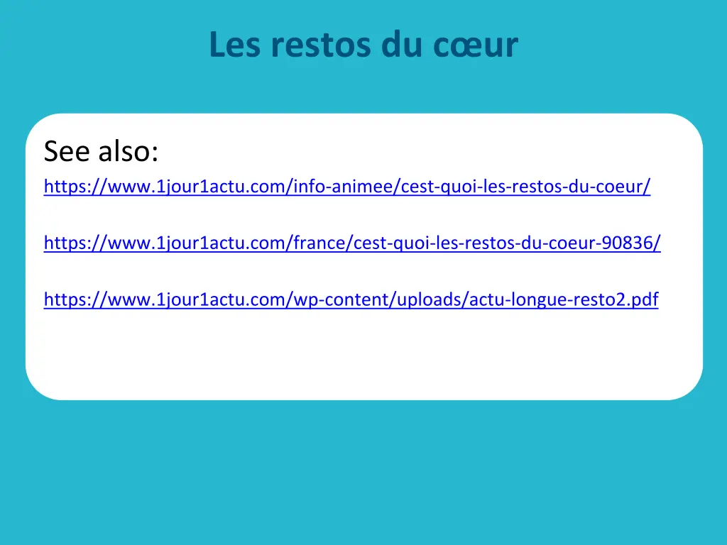 les restos du c ur
