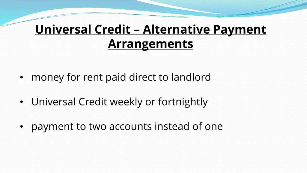 universal credit alternative payment arrangements
