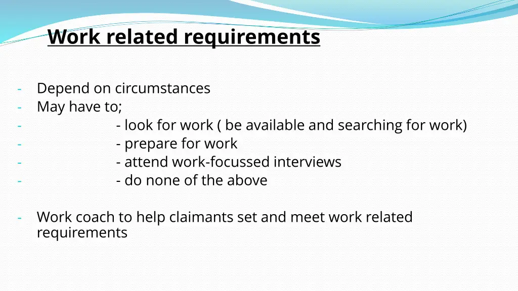 work related requirements