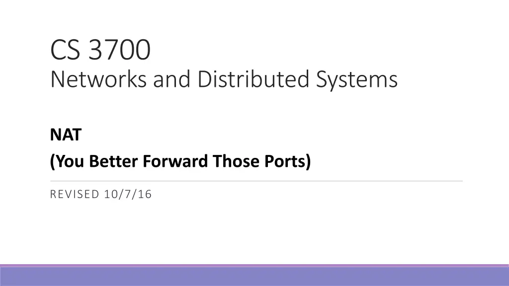 cs 3700 networks and distributed systems