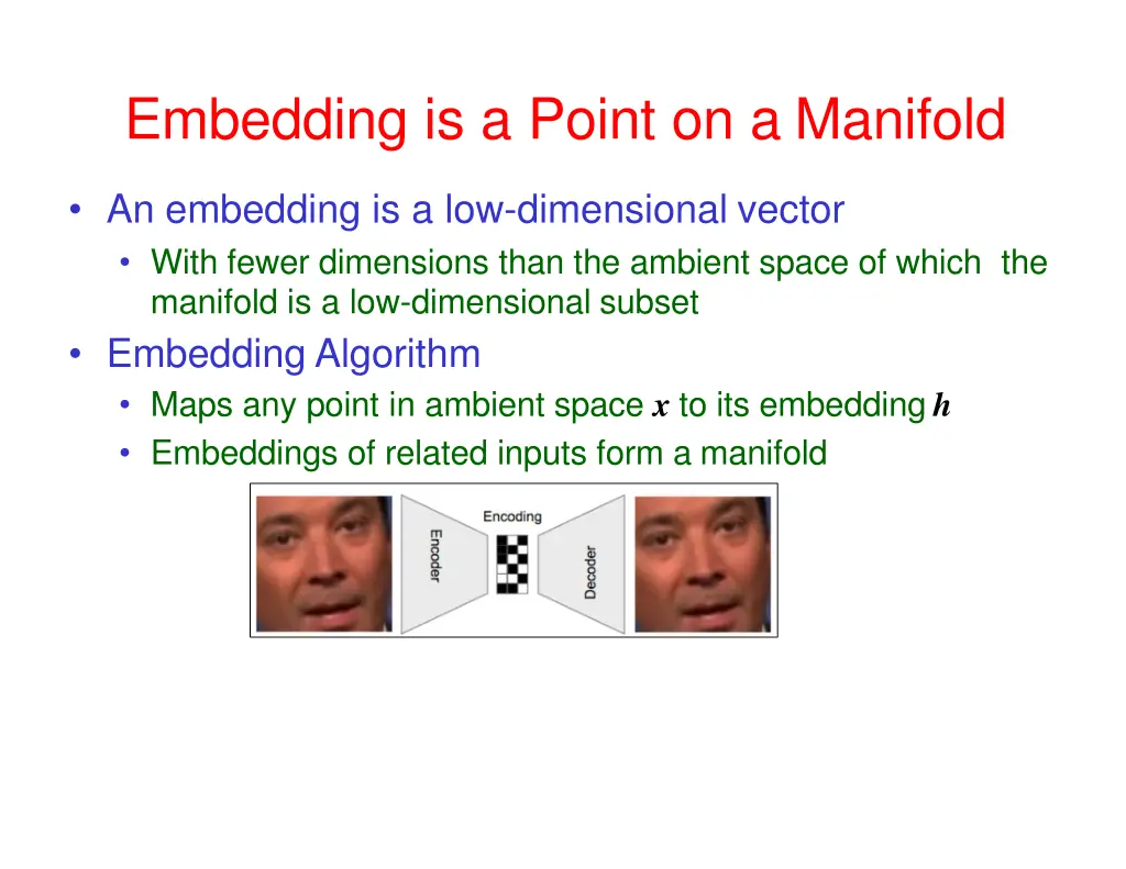 embedding is a point on a manifold