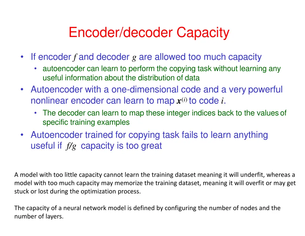 encoder decoder capacity