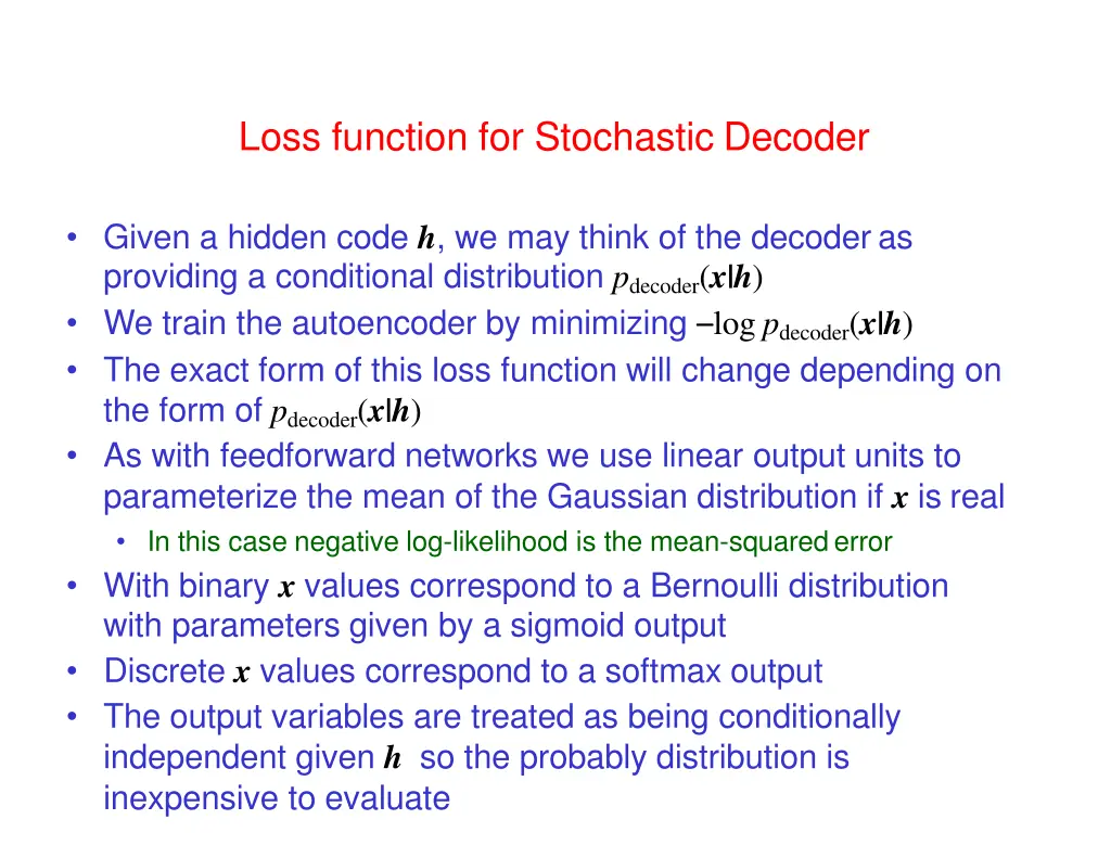 loss function for stochastic decoder
