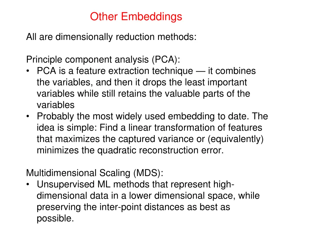 other embeddings