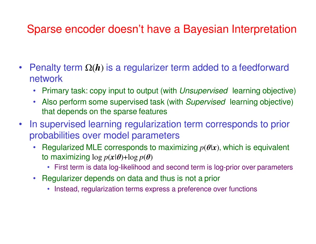 sparse encoder doesn t have a bayesian