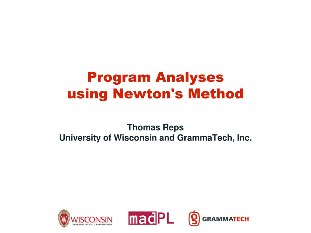 program analyses using newton s method