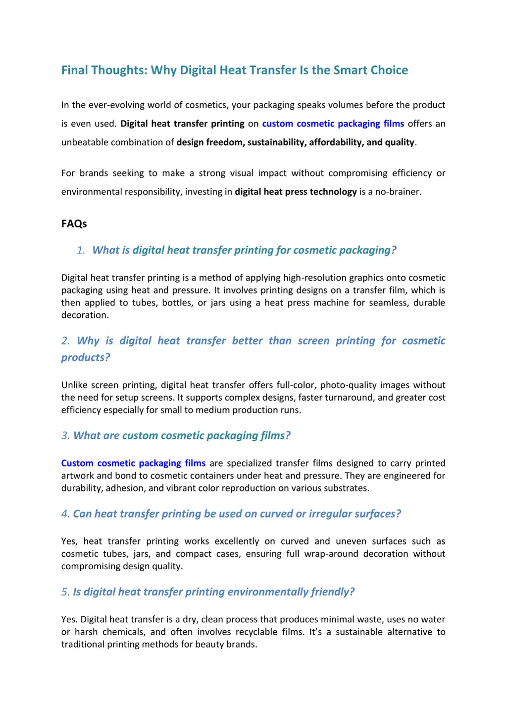 final thoughts why digital heat transfer